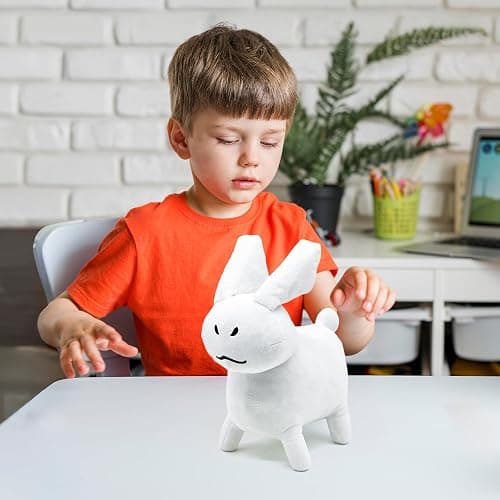 Adenzai White Gubby Rabbit Plush Toy – Soft Forsaken Gubby Plush Stuffed Animal, Cute Game Character Collectible Plushie Gift for Kids and Gamers (Rabbit White Gubby) thumbnail 7