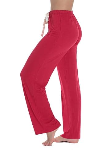 #followme Silky Fleece Buffalo Plaid Pajama Pants for Women - Small - Red With Cream thumbnail 2
