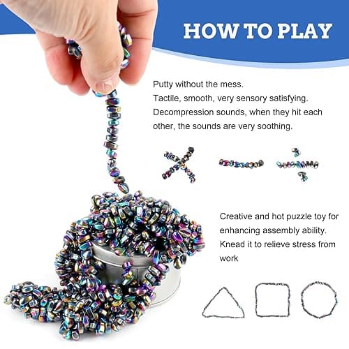 550pcs Ferrite Putty, Fidget Toys, Fidget Toys Adults, Desk Fidgets Toys for Office Stress/Anxiety Relief ,Adults Gifts - Colour thumbnail 3