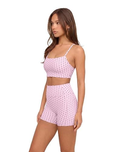 SUUKSESS Women 2 Piece Workout Sets Padded Halter Sports Bras High Waisted Biker Shorts with Pockets thumbnail 5