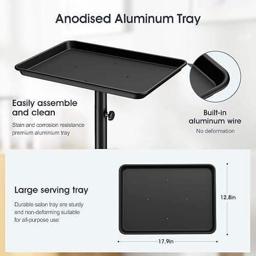 Premium Aluminum Salon Trolley Tattoo Mayo Instrument Rolling Tray Silver Salon Station with Wheels for Barber SPA Tattoo Clinic thumbnail 3