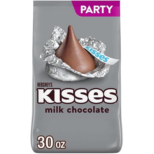 HERSHEY'S KISSES Milk Chocolate Candy Bulk Party Pack, 30 oz | Hershey Kisses Bulk, Kosher and Gluten Free, Individually Wrapped for Candy Dishes, Parties and Baking, 30 oz - Image 1