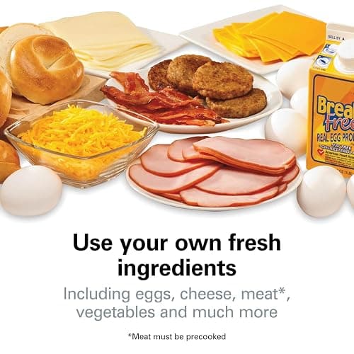 Hamilton Beach Breakfast Sandwich Maker with Egg Cooker Ring | Perfect for English Muffins, Croissants, Mini Waffles | Customizable & Fast | PFAS-Free | Silver | 25475MN thumbnail 5