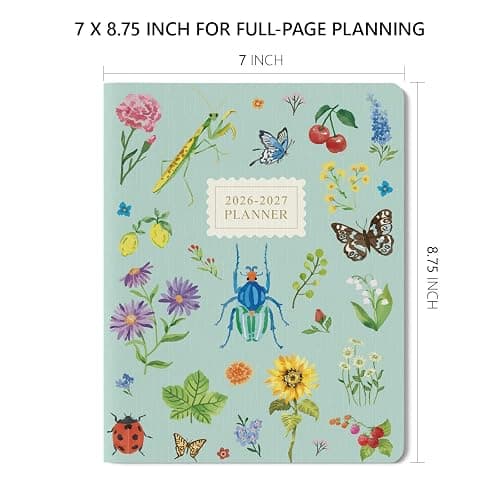 Jotsome Monthly Planner 2026-2027, 18 Months Academic Planner, 7"x 8.75" | July 2026 to December 2027, Stitched Binding, Soft Cover, Academic Planner for Office and Home Plan, Flower thumbnail 8
