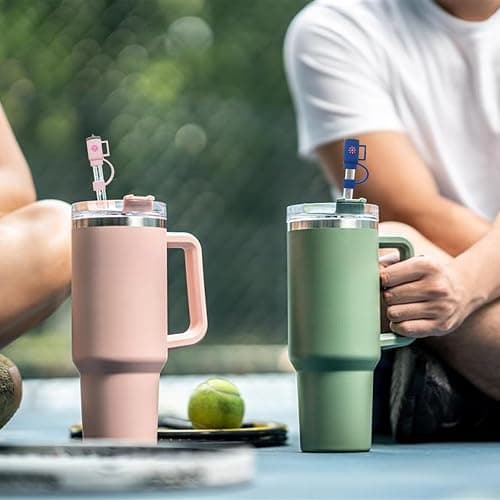 9P Straw Cover for Stanley Cup, Silicone Straw Topper for Stanley Cup 30&40oz with Tumblers, 10mm 0.4in Lid Accessories (Reusable) thumbnail 7