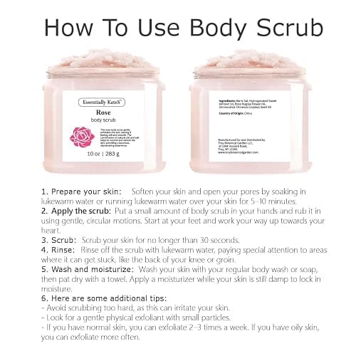 Rose Body & Foot Scrub 10 oz - a gentle and enjoyable exfoliating experience, leaving your skin feeling smooth - The best stocking stuffer. thumbnail 3
