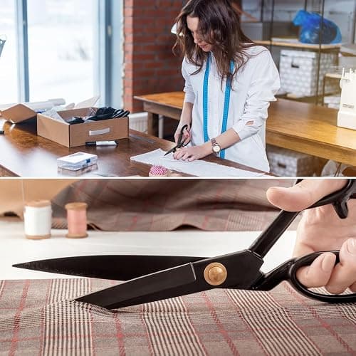 Fabric Scissors Professional, 8" Heavy Duty Sewing Scissor for Fabric Cutting, Tailor Sharp Sewing Shears for Cutting Leather craft Home Office Students Artists Dressmakers thumbnail 7