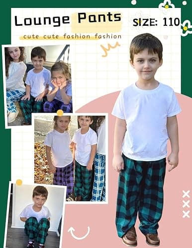 Ekouaer Boys 3 Pack Plaid Lounge Pants with 2 Pockets thumbnail 4