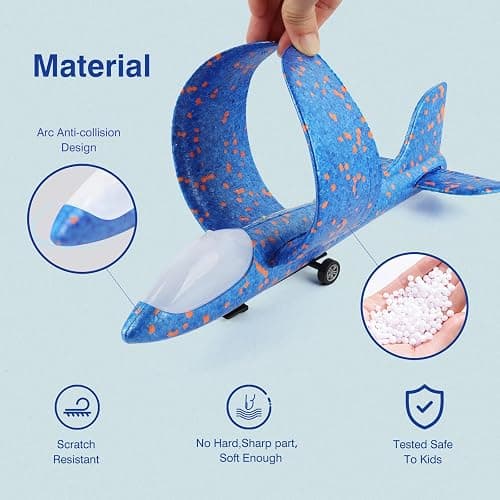 Wesfuner 3 Pack Foam Airplane Launcher Toys, 2 Flight Mode Glider Plane,Kids Flying Toy,3 4 5 6 7 8 9 10 11 12 Year Old Boys Girls Gifts,Outdoor Sport Party Favor thumbnail 5