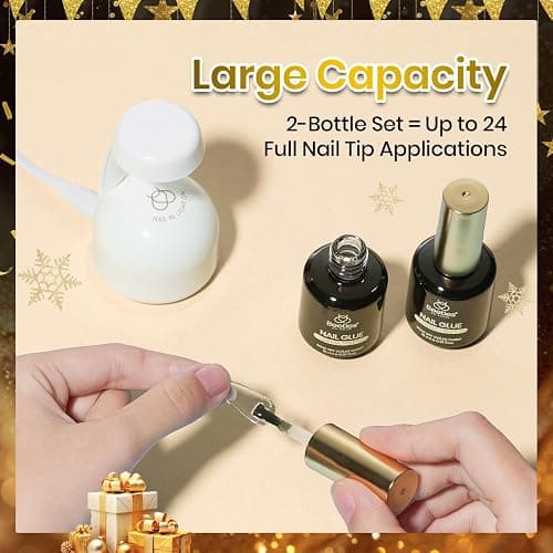 Beetles 2Pcs 15ml HEMA-Free Nail Glue Gel for Acrylic Nail Tips & Clear Press On Nails, Super Strong U V Nail Glue for Nail Extensions, DIY Long Lasting Nail Gel Kit thumbnail 5