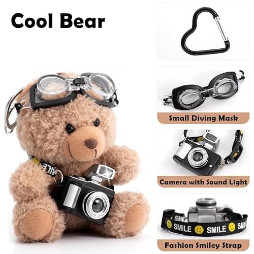YILANFULL Cute Key Chain Plush Bear Bag Charm Teddy Bear Keychain Gift For Handbag,Purse, Backpack, Car Keys thumbnail 2