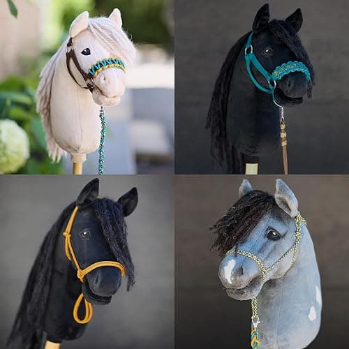 kullaloo DIY Hobby Horse Halter Kit ✦ Make Stick Horse Head Collars, Rope Halters & Reins ✦ Includes Instructions ✦ Teal/Mustard thumbnail 6