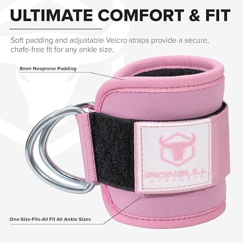 Women's Ankle Strap for Cable Machines & Resistance Bands: Gym & Home Workout Cuff Attachment for Leg Extensions, Kickbacks, Hip Abductors - Booty Exercises thumbnail 2