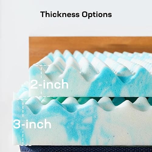 Marsail Full Size 3-inch Egg Crate Memory Foam, Mattress Topper with Infused Cooling Gel for Sleeper Sofa, RV, Camper, CertiPUR-US Certified thumbnail 5