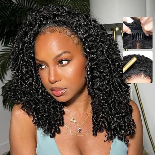 Legendhair Burmese Curly Half Wig Human Hair 18 Inch 180% Density Wear and Go Glueless Wig with Drawstring Spiral Curly Ends 3 in 1 Flip Over Headband Wig Beginner Friendly for Black Women - Image 1