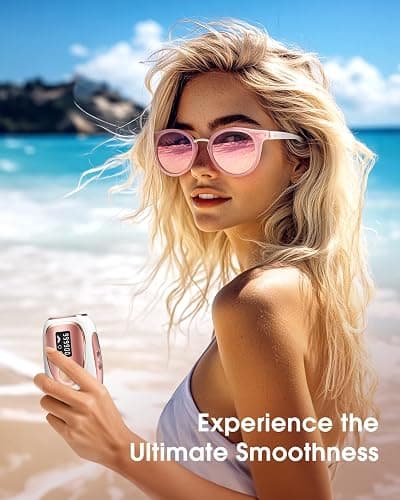 Haarlosy IPL Laser Hair Removal Device for Women and Men, Ice Cooling Painless Hair Remover Machine for Salon Quality Long Lasting Results at Home, for Face, Bikini Line, Armpit, Leg, Body, Pink thumbnail 7