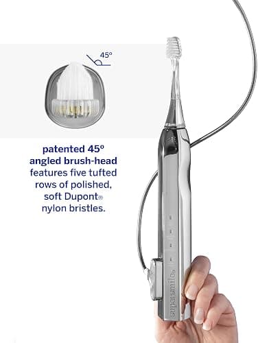 Supersmile Zina45™ Deluxe Sonic Pulse Toothbrush – Rechargeable Electric Brush with Angled Head & Travel Case – for Whiter Teeth and Healthier Gums thumbnail 5