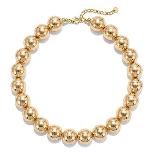 LKDASM Chunky Beaded Necklace for Women, 20mm Large Bead Statement Necklace | Lightweight 20mm Acrylic Beads, Strong & Durable Knot, 18K Gold Plated Lobster Clasp, Boho Y2K Jewelry with Gift Box - Image 1