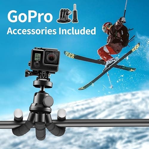 Aureday Phone Tripod, Flexible Tripod for iPhone and Android Cell Phone, Come with Wireless Remote and Clip for Video Recording/Vlogging/Selfie - Black thumbnail 3
