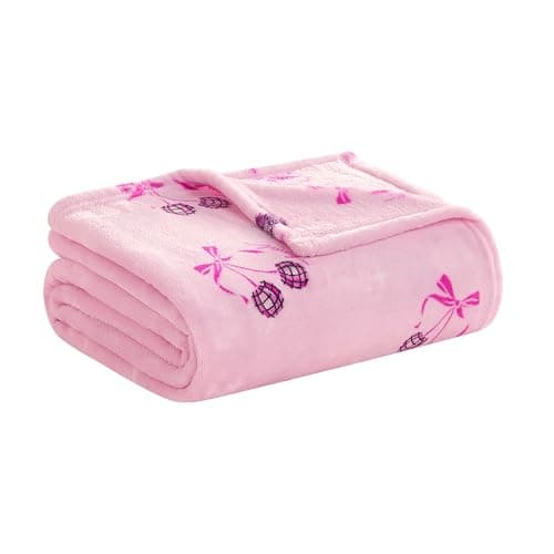 Juicy Couture Disco Cherry Bows Plush 50" x 70" Throw Blanket, Pink thumbnail 6