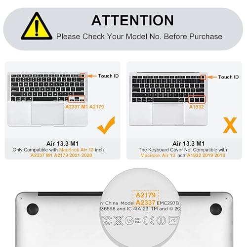 MOSISO Keyboard Cover Compatible with MacBook Air 13 inch 2022 2021 2020 Release A2337 M1 A2179 Retina Display with Touch ID Backlit Magic Keyboard, Waterproof Protective Silicone Skin, Rose Quartz thumbnail 2