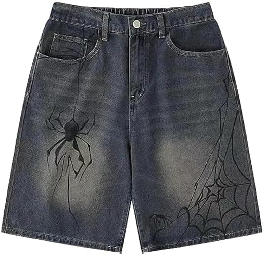 Ponitrack Jorts Women Baggy Vintage Acid Wash Jean Shorts Grunge Fashion Casual Wide Leg Y2K Pants Streetwear Men Unisex - Image 1