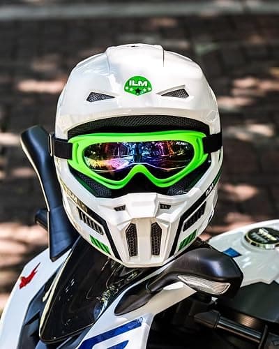 ILM Youth Dirt Bike Helmets Kids ATV Helmet Motorcross BMX Off Road Motorbike with Goggles Gloves Mask DOT Model MT601Y (Spacewalk Green, Youth-Large) thumbnail 7