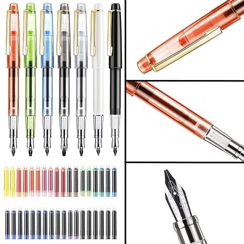 GC QUILL Calligraphy Set Fountain Pens 7 Different Size Nibs and 36 Assorted Ink Cartridges Kit for Calligraphy Lettering - Complete Easy Learning Set for Beginners F736 thumbnail 4