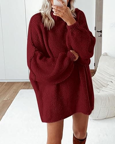 BTFBM Sweaters for Women Fall 2025 Long Sleeve Mock Neck Cable Knit Oversized Sweater Pullover Tops Thick Winter Clothes thumbnail 5