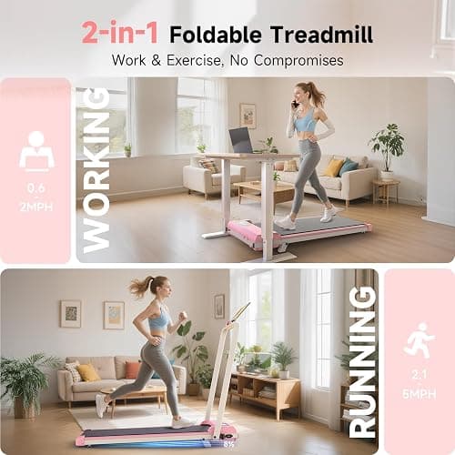Walking Pad Treadmill with Handle Bar, Walking Pad with Incline 8%, 2.5HP Quiet Under Desk 330 lbs 2 in 1Treadmills for Home and Office Jogging Running Machine, Remote Control and LED Display thumbnail 3