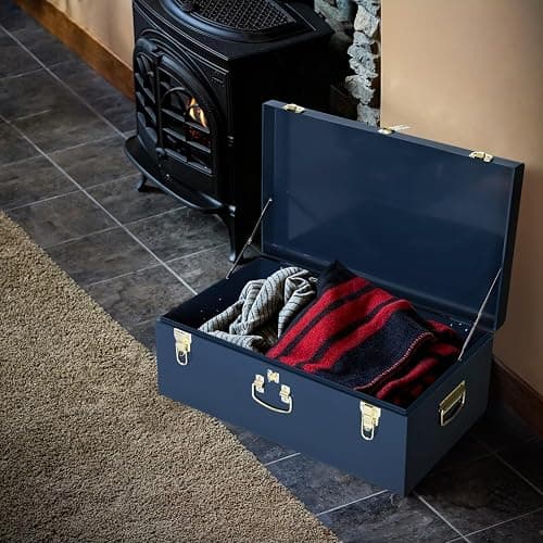 Vixdonos Large Metal Trunk Decorative Storage Box College Dorm Chest with Handle thumbnail 7