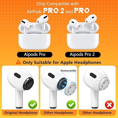 Replacement Ear Tips for AirPods Pro 2nd/1st Generation with Portable Storage Box & Cleaner Pen,Noise Reduction Holewith & Built-in dust Guard Screen,Silicone Ear Tips -M/Size 4 Pairs thumbnail 3