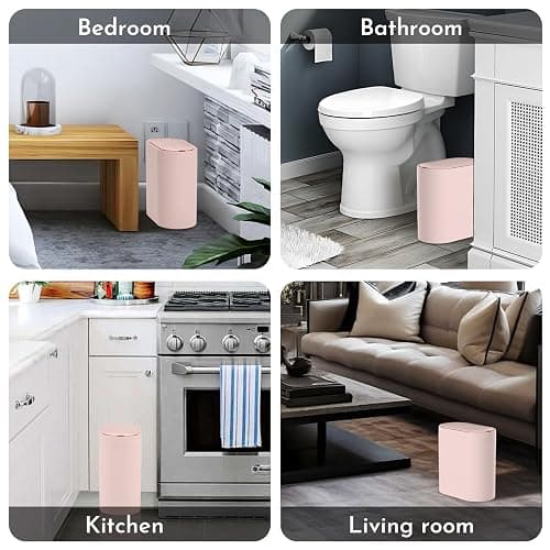SYNCVIBE Bathroom Trash Can with Lid 2 Gallon Slim Motion Sensor Garbage Can Narrow Automatic Plastic Trash Bin for Bedroom, Living Room, Toilet, Office (Pink) thumbnail 7
