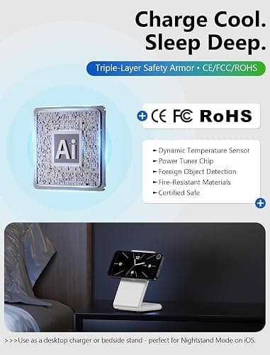 Mag.Safe Charger - Magnetic Wireless Charger for iPhone 12-17,Black | Fast Charging | Magnetic iPhone Charging | for iPhone Charger Stand thumbnail 4