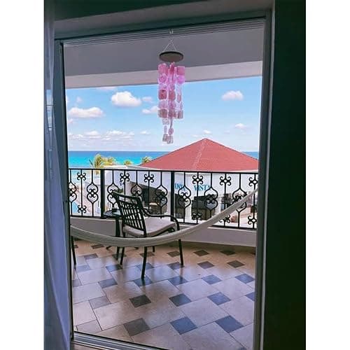 CraftCurl Capiz Shell Wind Chimes - Clear & Melodious Sound, Handmade, Pink | Handcrafted Capiz shell wind chime, weather‑resistant, outdoor beauty, Decorative aesthetic, Soothing natural melodies thumbnail 2