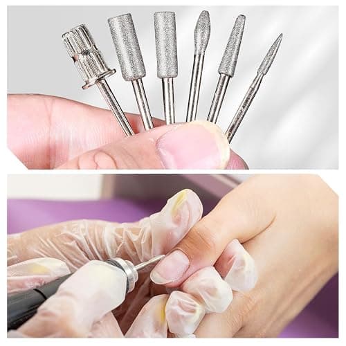 12Pcs Nail Drill bits Set,Professional Nail Art Tools Set for Acrylic Art,with 6 pcs Sanding Bands for Manicure & Pedicure Crystal Nail Files,Perfect for Nail Salons & Beauty thumbnail 5