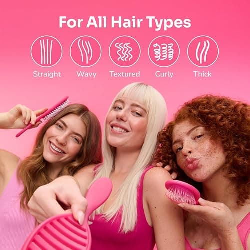 Wet Brush Original Detangler Hair Brush, Pink Frost - Ultra-Soft IntelliFlex Bristles - Detangling Brush Glides Through Tangles For All Hair Types (Wet Dry & Damaged Hair) - Women & Men thumbnail 4