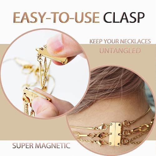Layering Necklace Clasp 18 K Gold and Silver Separator for Stackable Necklaces thumbnail 4