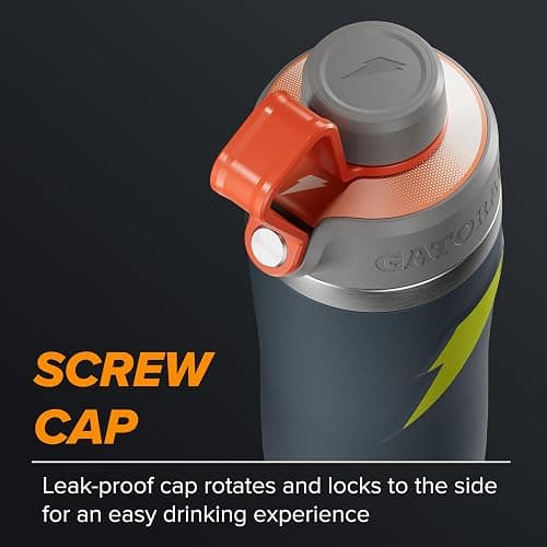 Gatorade 'Overtime' 22oz Stainless Steel Water Bottle, Twist Cap, Grey/Neon Yellow thumbnail 4