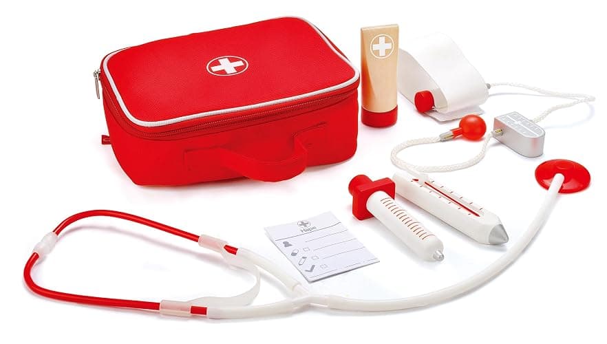 Hape Wooden Doctor on Call Role Play with a Carrying Case| Pretend Doctor Kit for Toddlers Age 3 Years and Up - Image 1