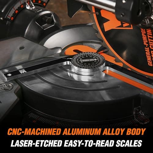 WEN Miter Saw Protractor, 7.25-Inch Aluminum Alloy with Laser-Engraved Scaled (ME175P) thumbnail 4