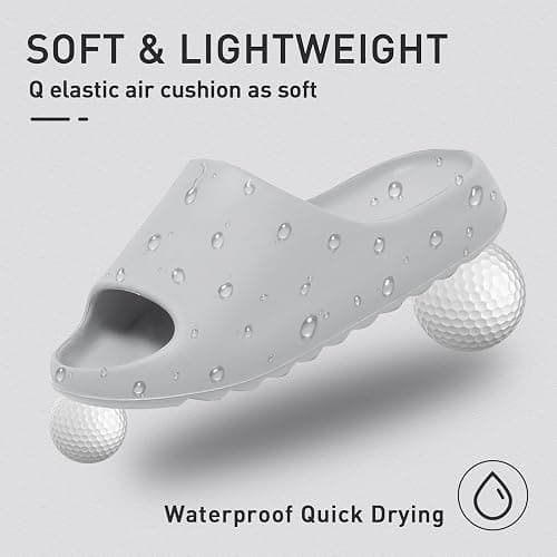 Cloud Slides for Women and Men, Platform Slides Slippers, Non-Slip Quick Drying Soft Lightweight Shower Shoes, Thick Sole Open Toe Slides Sandals for Indoor & Outdoor thumbnail 5