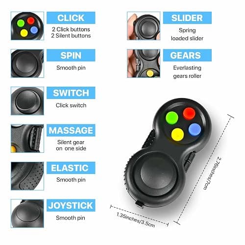 5PC Fidget Toys Adults Set Fidgets for Classroom Must Have Autism Sensory Pack Figette Cube ADHD Special Treasure Prize Tool Stress Relief Desk Cool Gadget for Kid Easter Basket Stuffers for Teen Boys thumbnail 3