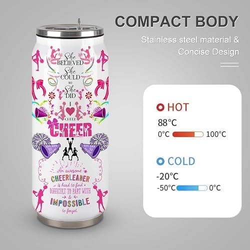 YOPIGOT Cheerleader Tumbler Cup,Cheer Gifts For Girls Women,Cheerleading Mug,Cheerleading Gift for Girls Teen Birthday Christmas Gifts for Cheer Coach Friend Besties Stainless Steel Tumblers 17oz thumbnail 5