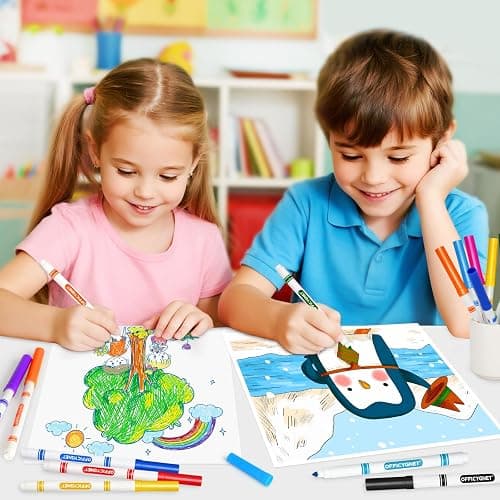 Officygnet 288 Count Washable Markers Bulk, Coloring Markers for Kids, Thin Marker Bulk in 12 Assorted Colors, Fine Line Marker with Conical Tip,Back to School Supplies, Teacher Classroom Must Haves thumbnail 2