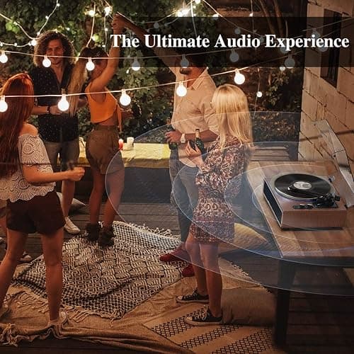 1 by ONE High Fidelity Belt Drive Turntable with Built-in Speakers, Vinyl Record Player with Magnetic Cartridge, Bluetooth Playback and Aux-in Functionality, Auto Off thumbnail 5