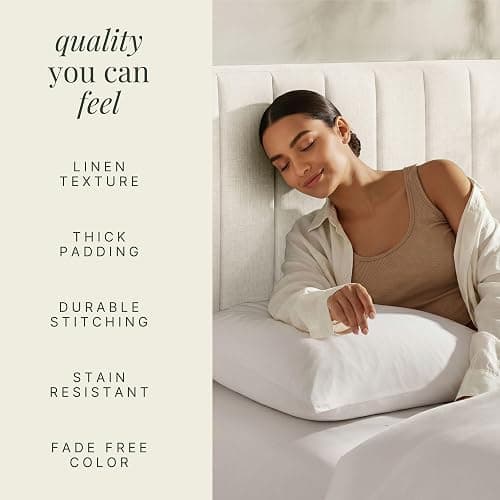 Hearth & Harbor Wall Mounted Twin Headboard Only, Bed Headboard Twin Size | Easy Assemble, Floating Peel & Stick, Upholstered Channel Stitched, 3D Wall Panels, 5 Strips of 3M Tape Included, Off White thumbnail 3