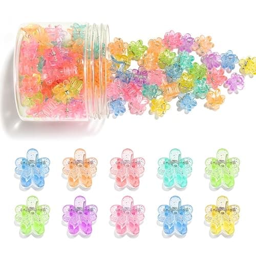 SAOROPEB 100Pcs Mini Flower Hair Clips, Colorful Hair Accessories (Glitter) | Cute Claw Clips, Tiny Small Barrettes, Bangs Strong Grip, for Women Girls - Image 1
