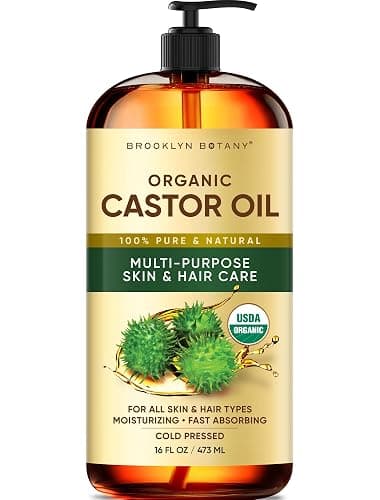 Brooklyn Botany Cold-Pressed Organic Castor Oil | 16 Fl Oz | Hair | Face | Body | 100% Pure and Natural | Carrier Oil | Aromatherapy | Massage | Ayurvedic Hair Care | Hexane-Free - Image 1
