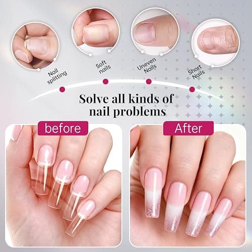 Krofaue 500PCS Clear French Half Cover Nail Tips, Flexible Gel Acrylic | flexible, 10 sizes with box, easy to trim and file, crystal-clear, for salons and home DIY, natural finish thumbnail 4